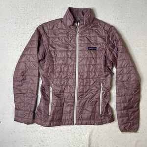 Patagonia Nano Puff Jacket Womens Small Purple Quilted Primaloft Full Zip Puffer